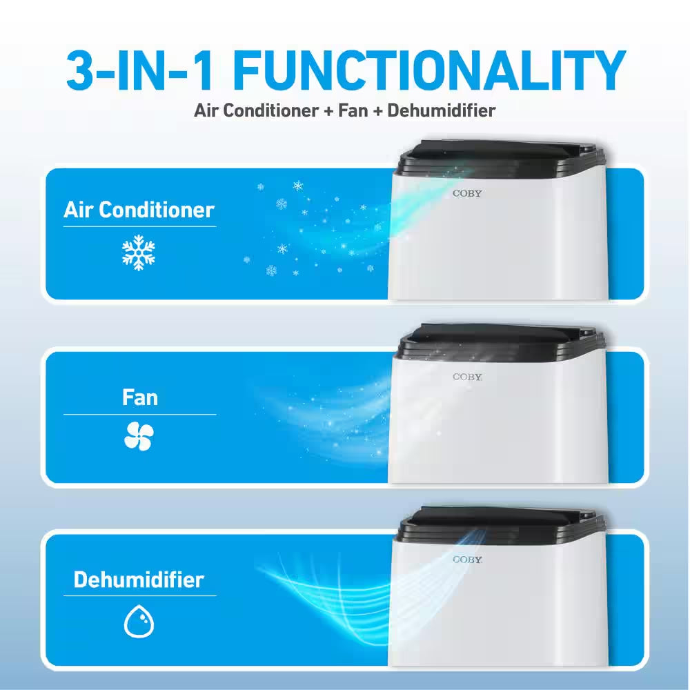 CBPAC 8150(DOE) BTU Portable Air Conditioner 550 Sq. Ft. without Heater with Dehumidifier with Remote in White