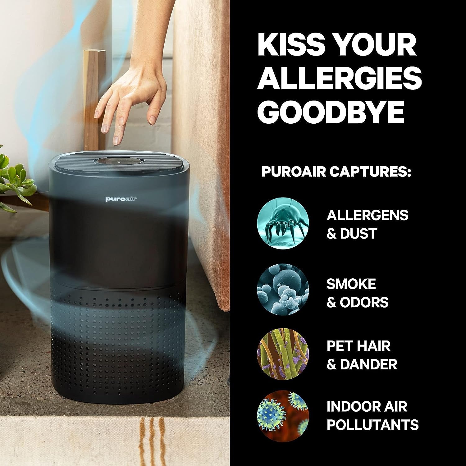 Puroair HEPA 14 Air Purifier for Home - Covers 1,115 Sq Ft - Air Purifier for Al
