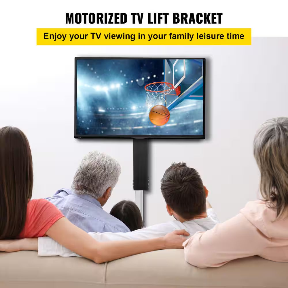 Automated TV Lift, 28In. Stroke, Adjustable Height 38In.-65In. Supports 50In. Screens, Remote Control, Max Load 132 Lbs.